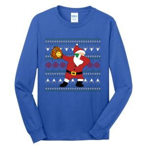 Dabbing Santa Christmas Softball Ugly Xmas Gift Tall Long Sleeve T-Shirt