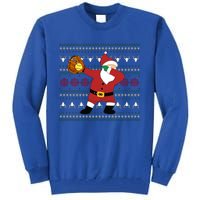 Dabbing Santa Christmas Softball Ugly Xmas Gift Tall Sweatshirt