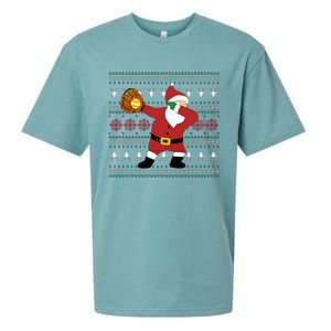 Dabbing Santa Christmas Softball Ugly Xmas Gift Sueded Cloud Jersey T-Shirt