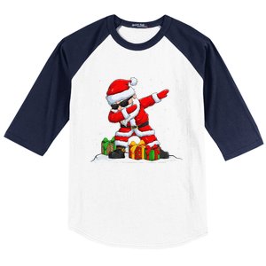 Dabbing Santa Claus Christmas Funny Funny Xmas Dab Dance Baseball Sleeve Shirt