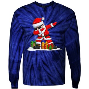 Dabbing Santa Claus Christmas Funny Funny Xmas Dab Dance Tie-Dye Long Sleeve Shirt