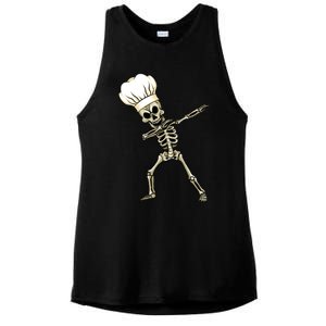 Dabbing Skeleton Chef Halloween Dabbing Scary Chef Gift Ladies PosiCharge Tri-Blend Wicking Tank