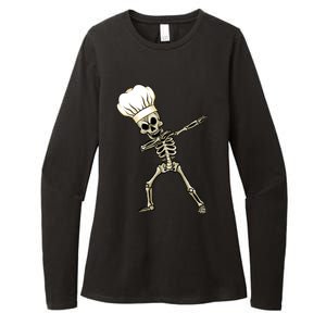 Dabbing Skeleton Chef Halloween Dabbing Scary Chef Gift Womens CVC Long Sleeve Shirt