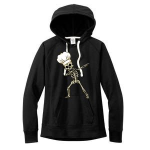 Dabbing Skeleton Chef Halloween Dabbing Scary Chef Gift Women's Fleece Hoodie