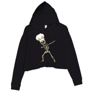 Dabbing Skeleton Chef Halloween Dabbing Scary Chef Gift Crop Fleece Hoodie