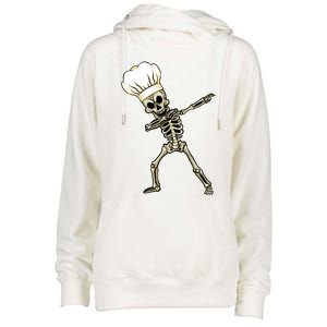 Dabbing Skeleton Chef Halloween Dabbing Scary Chef Gift Womens Funnel Neck Pullover Hood