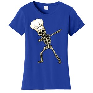 Dabbing Skeleton Chef Halloween Dabbing Scary Chef Gift Women's T-Shirt