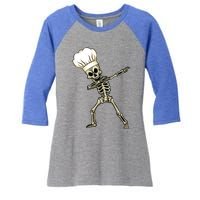 Dabbing Skeleton Chef Halloween Dabbing Scary Chef Gift Women's Tri-Blend 3/4-Sleeve Raglan Shirt