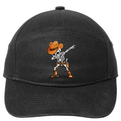 Dabbing Skeleton Cowboy Halloween Men Funny Dab Dance 7-Panel Snapback Hat