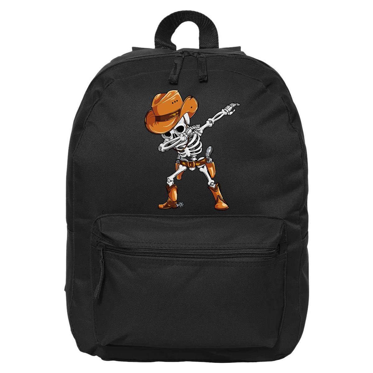 Dabbing Skeleton Cowboy Halloween Men Funny Dab Dance 16 in Basic Backpack