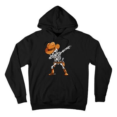 Dabbing Skeleton Cowboy Halloween Men Funny Dab Dance Tall Hoodie