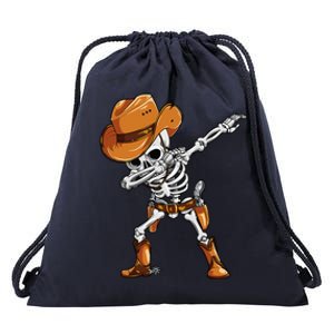 Dabbing Skeleton Cowboy Halloween Men Funny Dab Dance Drawstring Bag