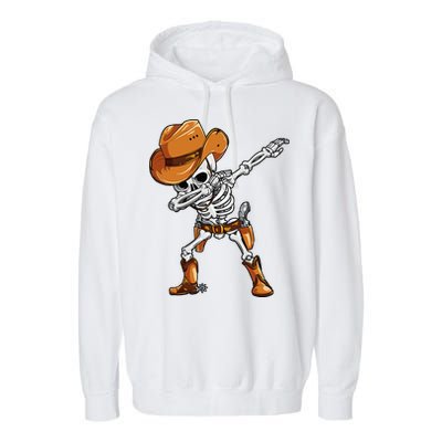 Dabbing Skeleton Cowboy Halloween Men Funny Dab Dance Garment-Dyed Fleece Hoodie