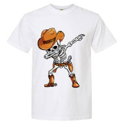 Dabbing Skeleton Cowboy Halloween Men Funny Dab Dance Garment-Dyed Heavyweight T-Shirt