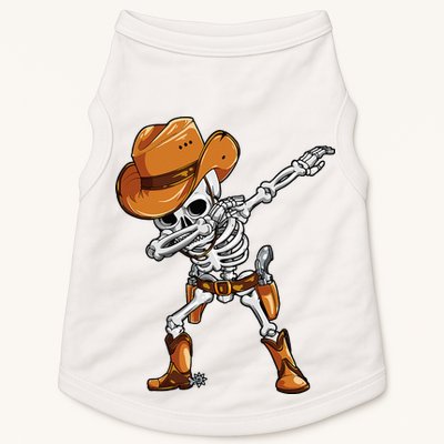 Dabbing Skeleton Cowboy Halloween Men Funny Dab Dance Doggie Tank