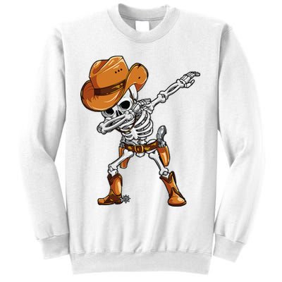 Dabbing Skeleton Cowboy Halloween Men Funny Dab Dance Sweatshirt