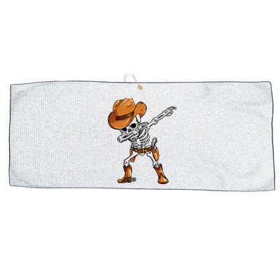 Dabbing Skeleton Cowboy Halloween Men Funny Dab Dance Large Microfiber Waffle Golf Towel