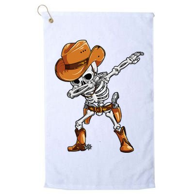 Dabbing Skeleton Cowboy Halloween Men Funny Dab Dance Golf Towel