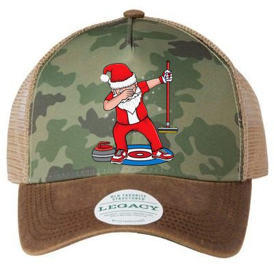 Dabbing Santa Curling Player Curling Broom Curler Curling Legacy Tie Dye Trucker Hat