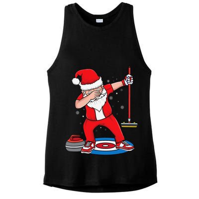 Dabbing Santa Curling Player Curling Broom Curler Curling Ladies PosiCharge Tri-Blend Wicking Tank