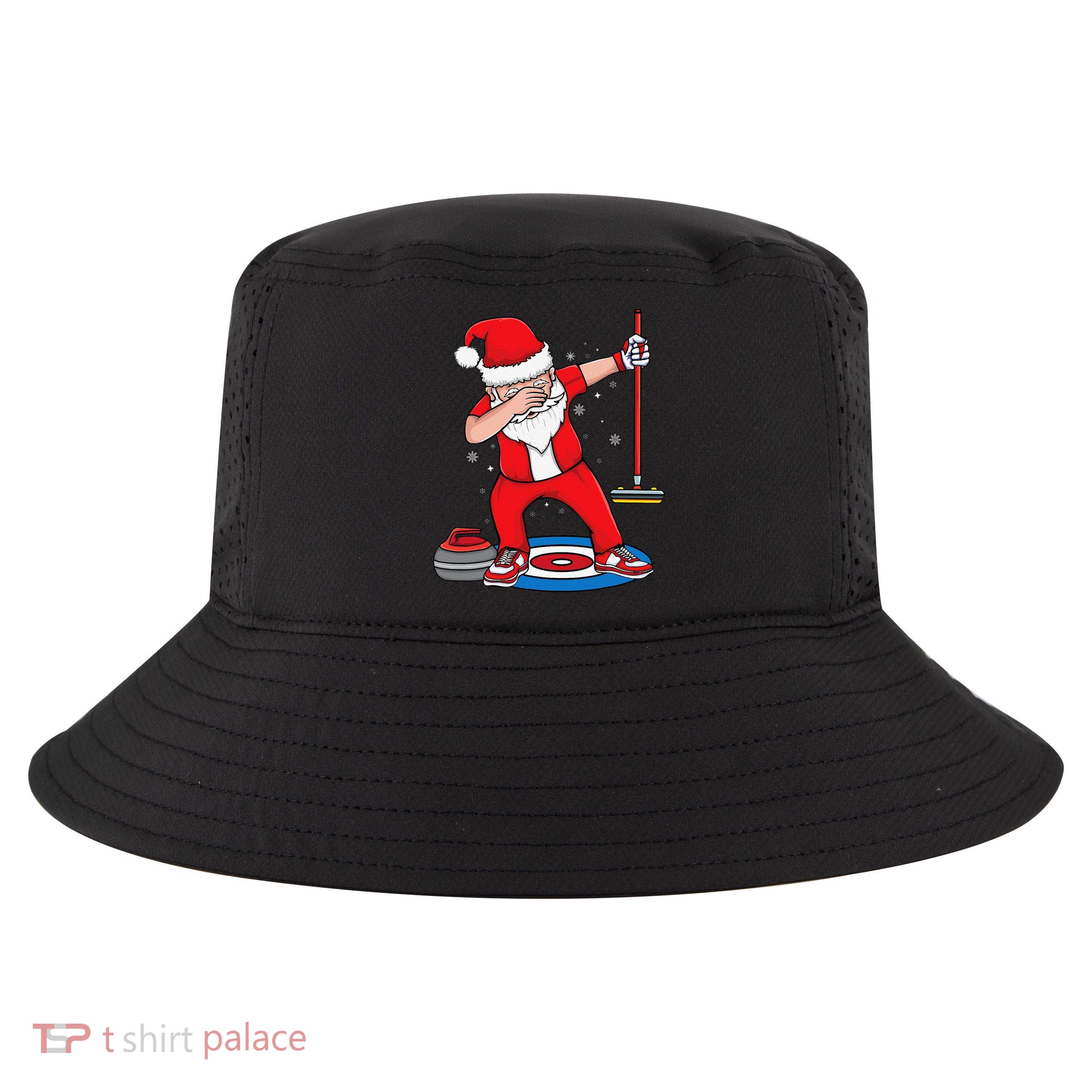 Dabbing Santa Curling Player Curling Broom Curler Curling Cool Comfort Performance Bucket Hat