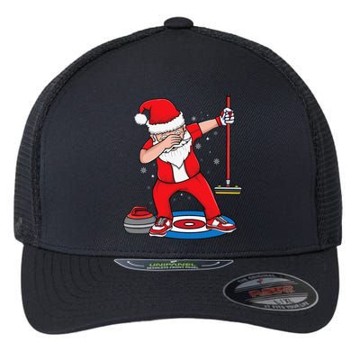 Dabbing Santa Curling Player Curling Broom Curler Curling Flexfit Unipanel Trucker Cap