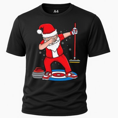 Dabbing Santa Curling Player Curling Broom Curler Curling Performance Shirt