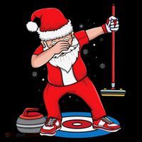 Dabbing Santa Curling Player Curling Broom Curler Curling Performance Shirt