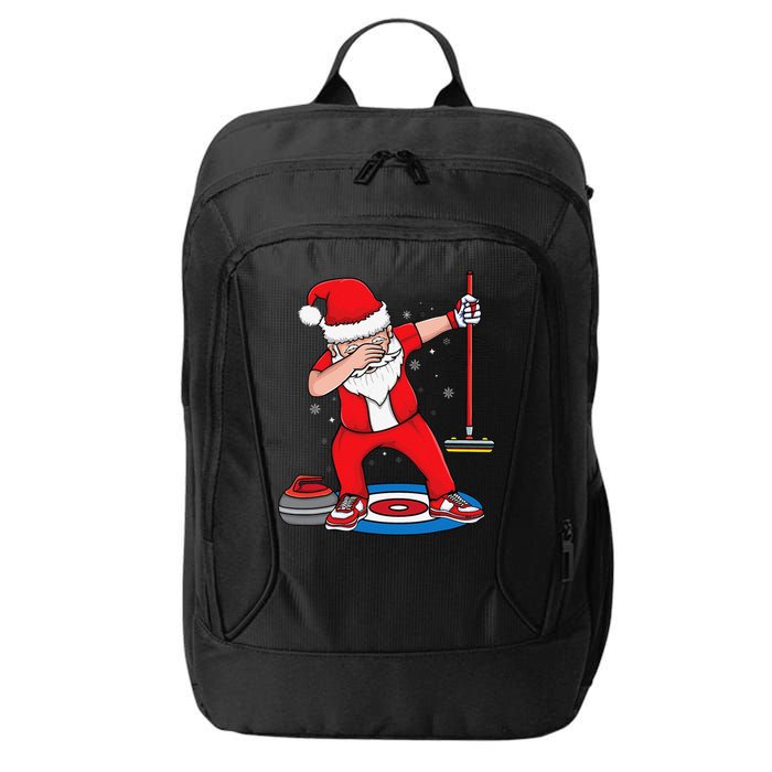 Dabbing Santa Curling Player Curling Broom Curler Curling City Backpack