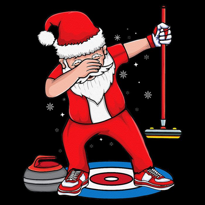 Dabbing Santa Curling Player Curling Broom Curler Curling City Backpack