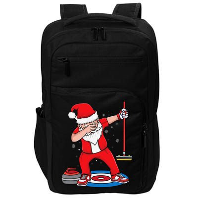 Dabbing Santa Curling Player Curling Broom Curler Curling Impact Tech Backpack