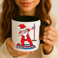 Dabbing Santa Curling Player Curling Broom Curler Curling Mug
