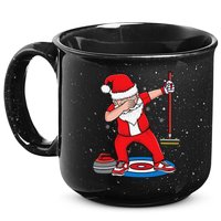 Dabbing Santa Curling Player Curling Broom Curler Curling 15oz Campfire Ceramic Mug