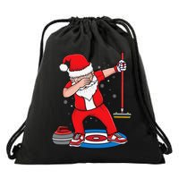 Dabbing Santa Curling Player Curling Broom Curler Curling Drawstring Bag
