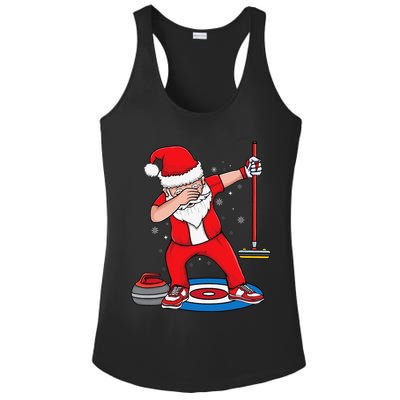 Dabbing Santa Curling Player Curling Broom Curler Curling Ladies PosiCharge Competitor Racerback Tank