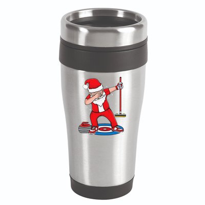 Dabbing Santa Curling Player Curling Broom Curler Curling 16oz Travel Tumbler