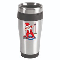 Dabbing Santa Curling Player Curling Broom Curler Curling 16oz Travel Tumbler