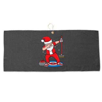 Dabbing Santa Curling Player Curling Broom Curler Curling Large Microfiber Waffle Golf Towel
