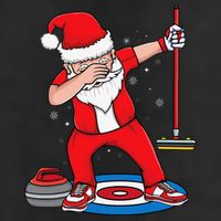 Dabbing Santa Curling Player Curling Broom Curler Curling Trucker Hat