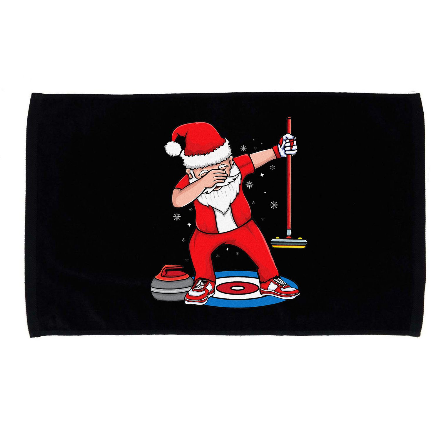 Dabbing Santa Curling Player Curling Broom Curler Curling Microfiber Hand Towel