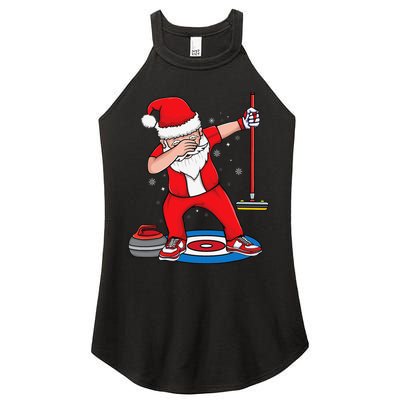 Dabbing Santa Curling Player Curling Broom Curler Curling Women's Perfect Tri Rocker Tank