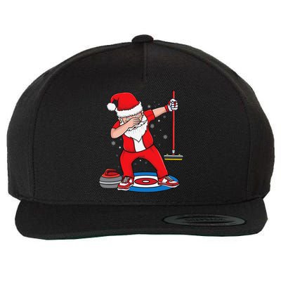 Dabbing Santa Curling Player Curling Broom Curler Curling Wool Snapback Cap