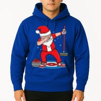 Dabbing Santa Curling Player Curling Broom Curler Curling Hoodie