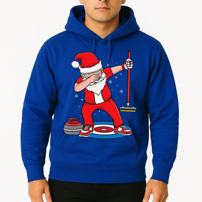Dabbing Santa Curling Player Curling Broom Curler Curling Hoodie