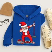 Dabbing Santa Curling Player Curling Broom Curler Curling Hoodie