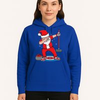 Dabbing Santa Curling Player Curling Broom Curler Curling Hoodie