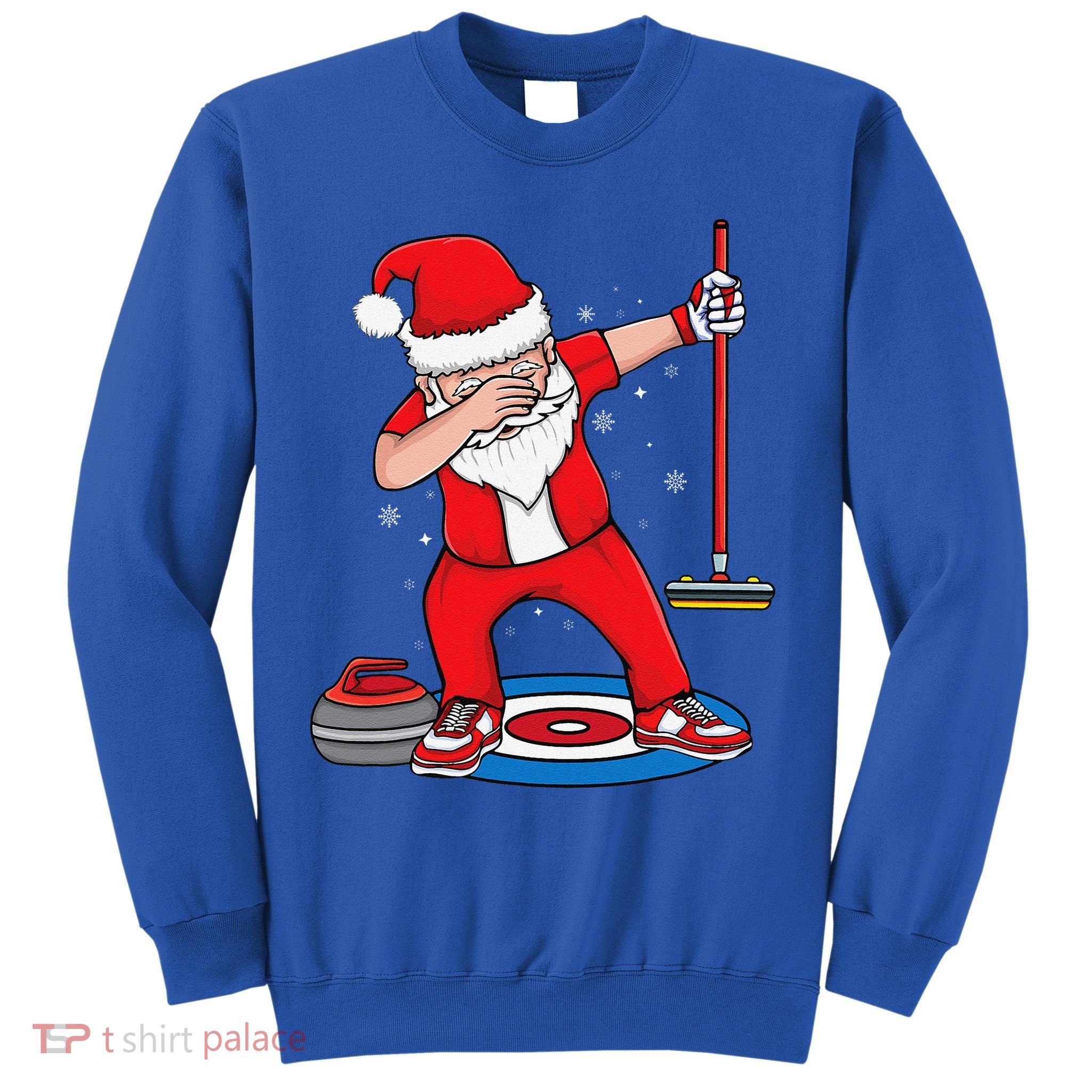 Dabbing Santa Curling Player Curling Broom Curler Curling Sweatshirt