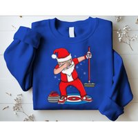 Dabbing Santa Curling Player Curling Broom Curler Curling Sweatshirt