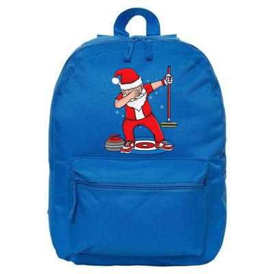 Dabbing Santa Curling Player Curling Broom Curler Curling 16 in Basic Backpack