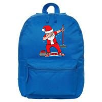 Dabbing Santa Curling Player Curling Broom Curler Curling 16 in Basic Backpack